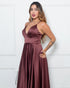 Vestido Alcinha com Decote Fenda Liso da Petra Fina