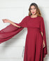 Vestido Capa Chiffon da Petra Fina - MARSALA