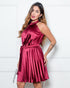 VESTIDO CURTO MIDI PLISSADO GOLA