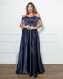 Vestido Acetinado Princesa da Petra Fina - AZUL MARINHO