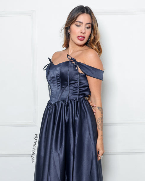 Vestido Acetinado Princesa da Petra Fina