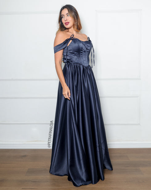 Vestido Acetinado Princesa da Petra Fina