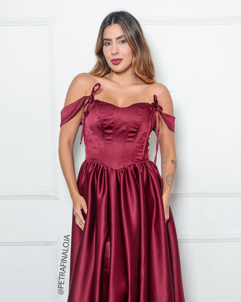 Vestido Acetinado Princesa da Petra Fina