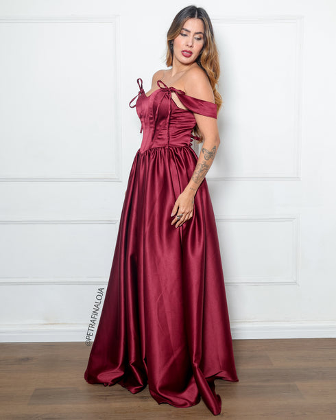 Vestido Acetinado Princesa da Petra Fina