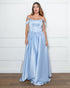 Vestido Acetinado Princesa da Petra Fina - AZUL SERENITY