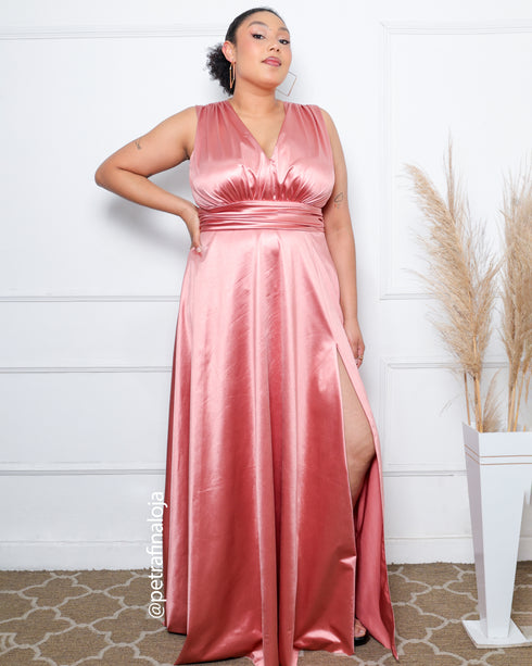 VESTIDO DECOTE V PRADA PLUS