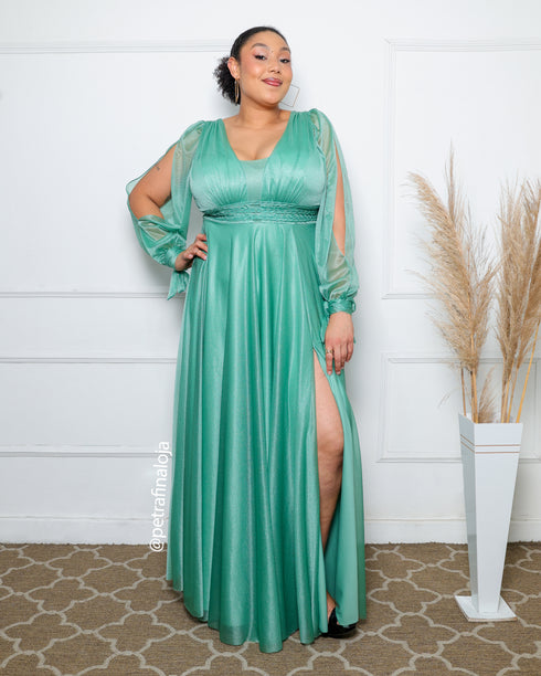 VESTIDO MANGA LONGA TRES LISTRAS