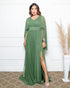 Vestido Manga Morcego Liso da Petra Fina - VERDE OLIVA