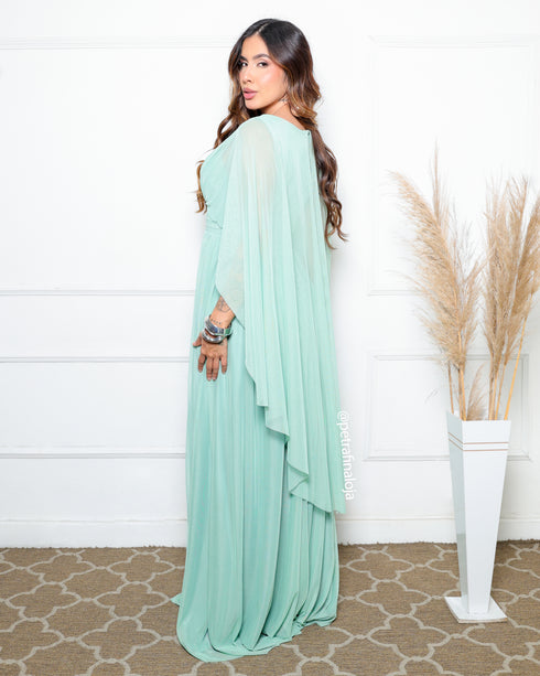 VESTIDO MANGA MORCEGO LISO