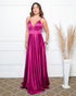 Vestido Alcinha com Decote Fenda Liso da Petra Fina - FUCSIA