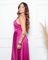 Vestido Alcinha com Decote Fenda Liso da Petra Fina