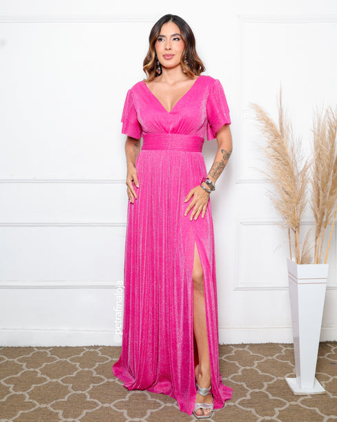 VESTIDO MANGUINHA LUREX