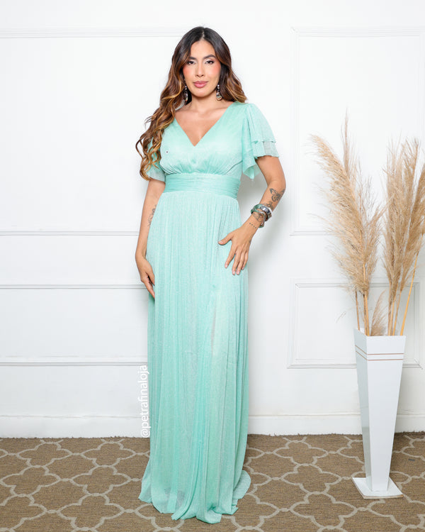 VESTIDO MANGUINHA LUREX