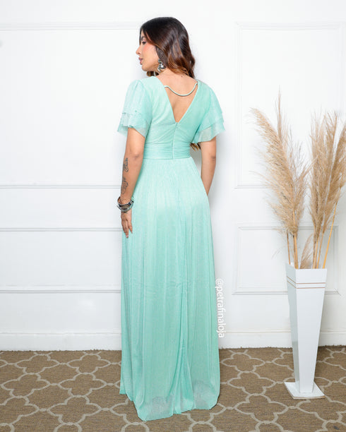 VESTIDO MANGUINHA LUREX