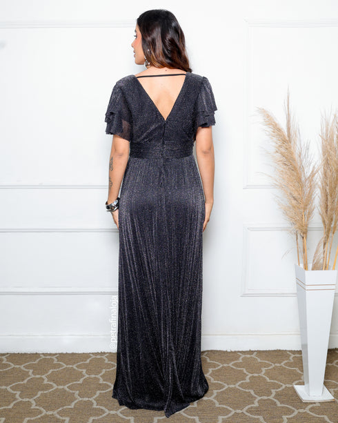 VESTIDO MANGUINHA LUREX