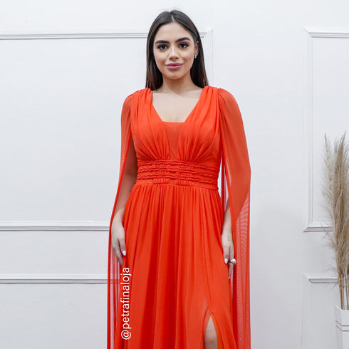 VESTIDO TRES LISTRAS PEQUENAS COM CAPA