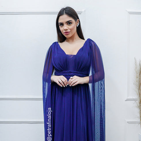 VESTIDO TRES LISTRAS PEQUENAS COM CAPA