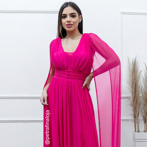 Vestido três listras pequenas com capa