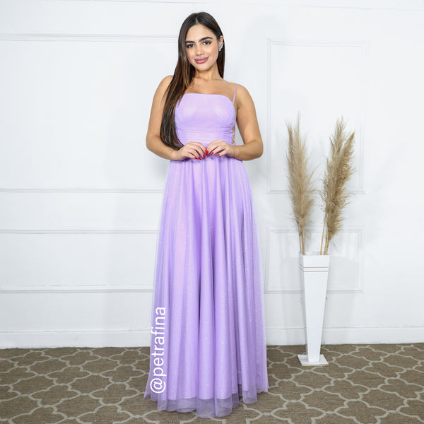 VESTIDO DECOTE LATERAL X PETRA FINA LILAS G