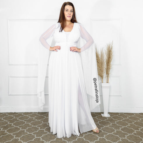 VESTIDO TRES LISTRAS PEQUENAS COM CAPA