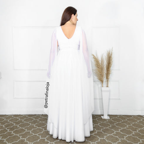 Vestido três listras pequenas com capa