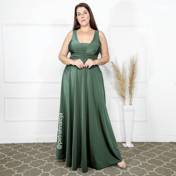 Vestido Tres Listras Prada VESTIDOS DE FESTA PETRA FINA VERDE OLIVA M