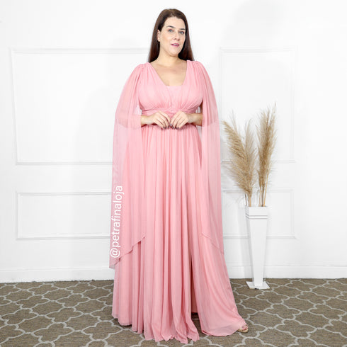 Vestido três listras pequenas com capa