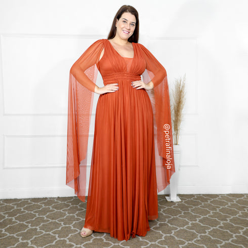 VESTIDO TRES LISTRAS PEQUENAS COM CAPA