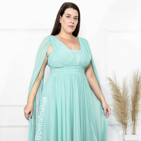 VESTIDO TRES LISTRAS PEQUENAS COM CAPA