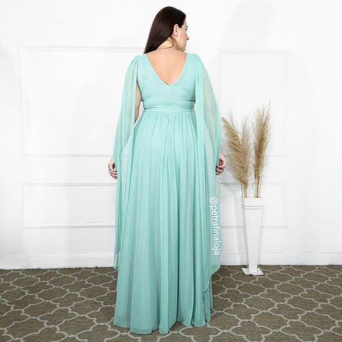 VESTIDO TRES LISTRAS PEQUENAS COM CAPA