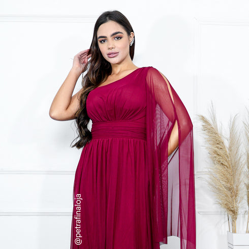 VESTIDO UM OMBRO SÓ LISO vestidos de festa PETRA FINA
