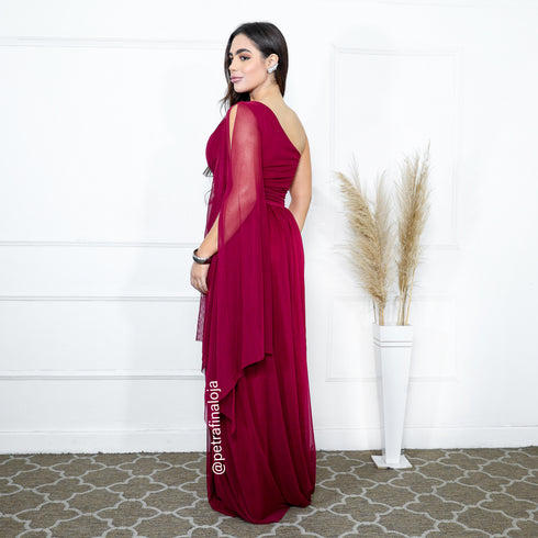 VESTIDO UM OMBRO SÓ LISO vestidos de festa PETRA FINA