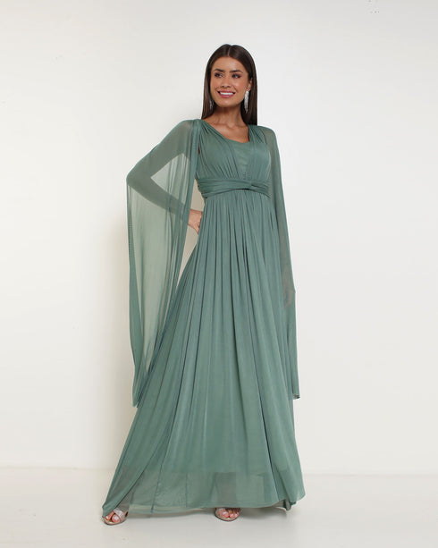 Vestido Multiformas Tule VESTIDO LONGO PETRA FINA VERDE OLIVA M