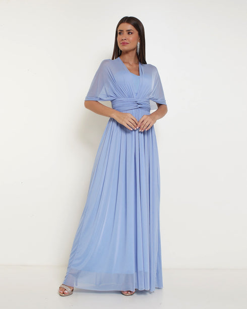 Vestido Multiformas Tule VESTIDO LONGO PETRA FINA AZUL SERENITY M