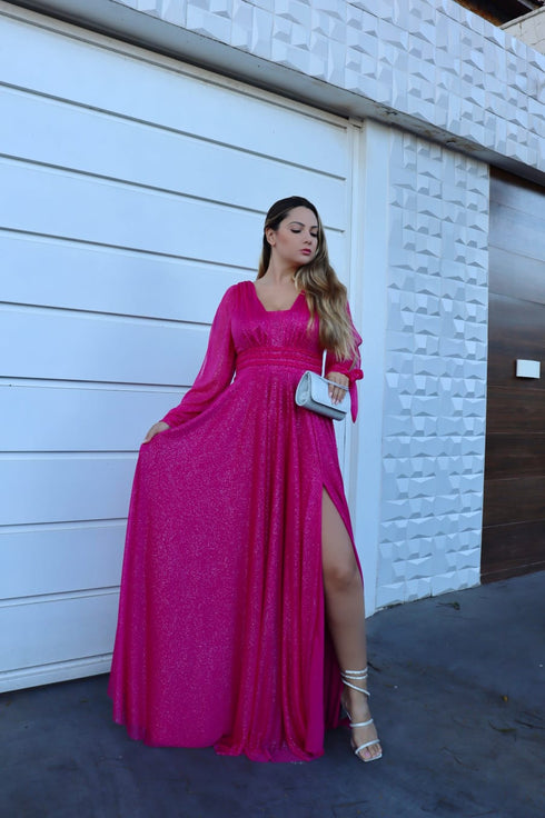 VESTIDO MANGA LONGA TRES LISTRAS PETRA FINA