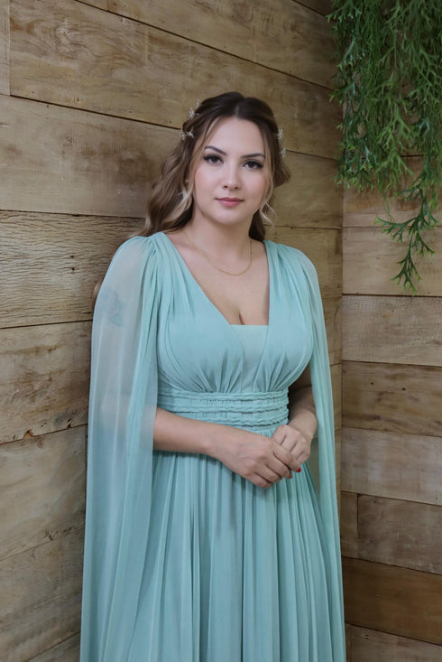 Vestido três listras pequenas com capa VESTIDO DE FESTA PETRA FINA