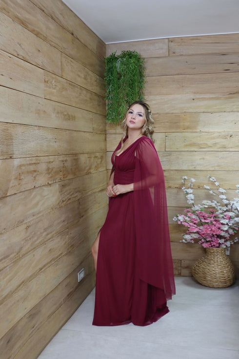 Vestido três listras pequenas com capa