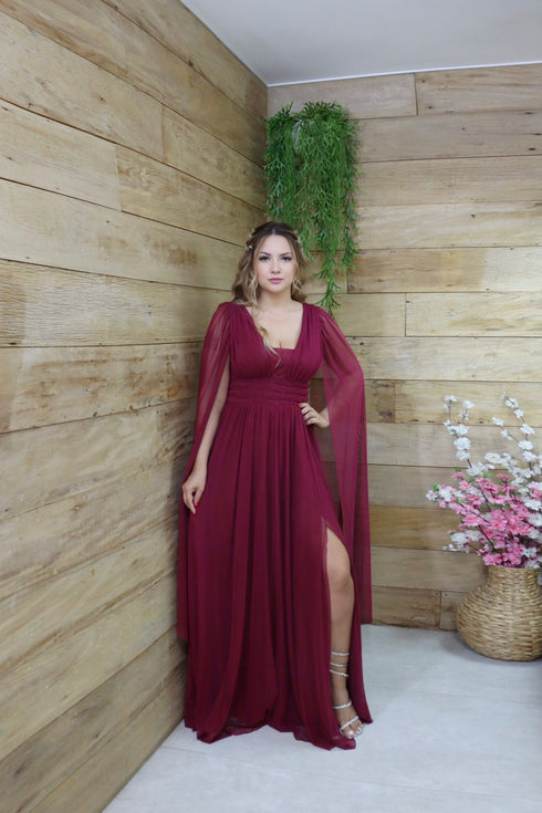 VESTIDO TRES LISTRAS PEQUENAS COM CAPA