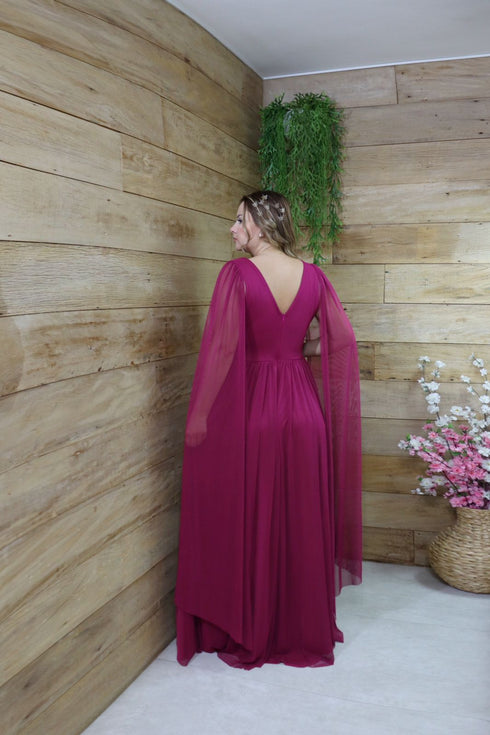 Vestido três listras pequenas com capa VESTIDO DE FESTA PETRA FINA