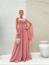 VESTIDO UM OMBRO SÓ LISO vestidos de festa PETRA FINA ROSE M