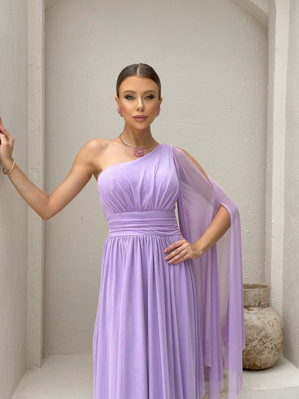VESTIDO UM OMBRO SÓ LISO vestidos de festa PETRA FINA LILAS M