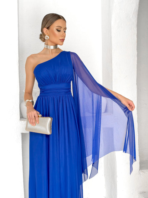 VESTIDO UM OMBRO SÓ LISO vestidos de festa PETRA FINA AZUL ROYAL M