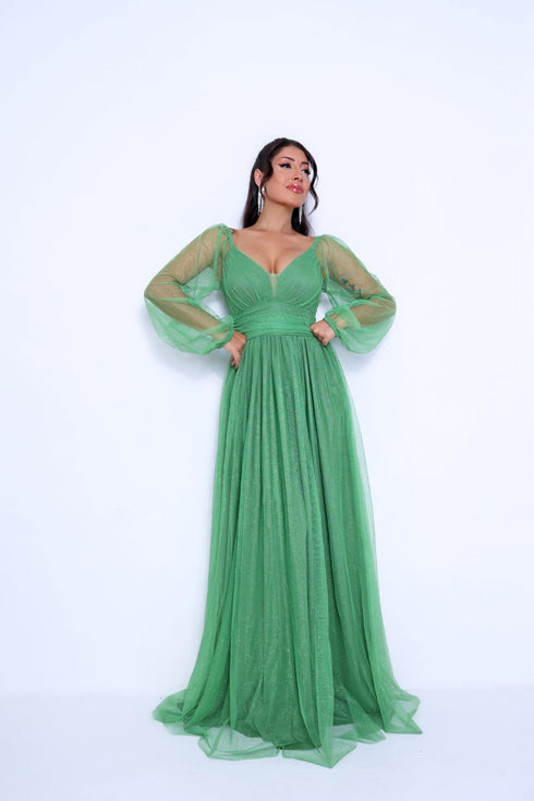 VESTIDO MANGA LONGA TULE