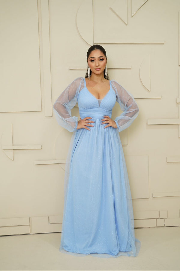 VESTIDO MANGA LONGA TULE