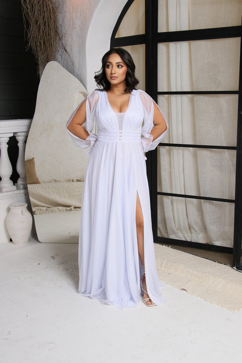 VESTIDO MANGA LONGA TRES LISTRAS PETRA FINA