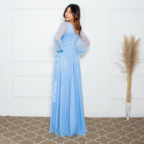 VESTIDO MANGA LONGA TRES LISTRAS PETRA FINA