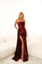 VESTIDO PRADA TOMARA QUE CAIA BABADO FENDA