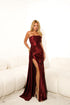 VESTIDO PRADA TOMARA QUE CAIA BABADO FENDA