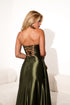 VESTIDO PRADA TOMARA QUE CAIA BABADO FENDA