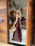VESTIDO BABADO FENDA ALCINHA